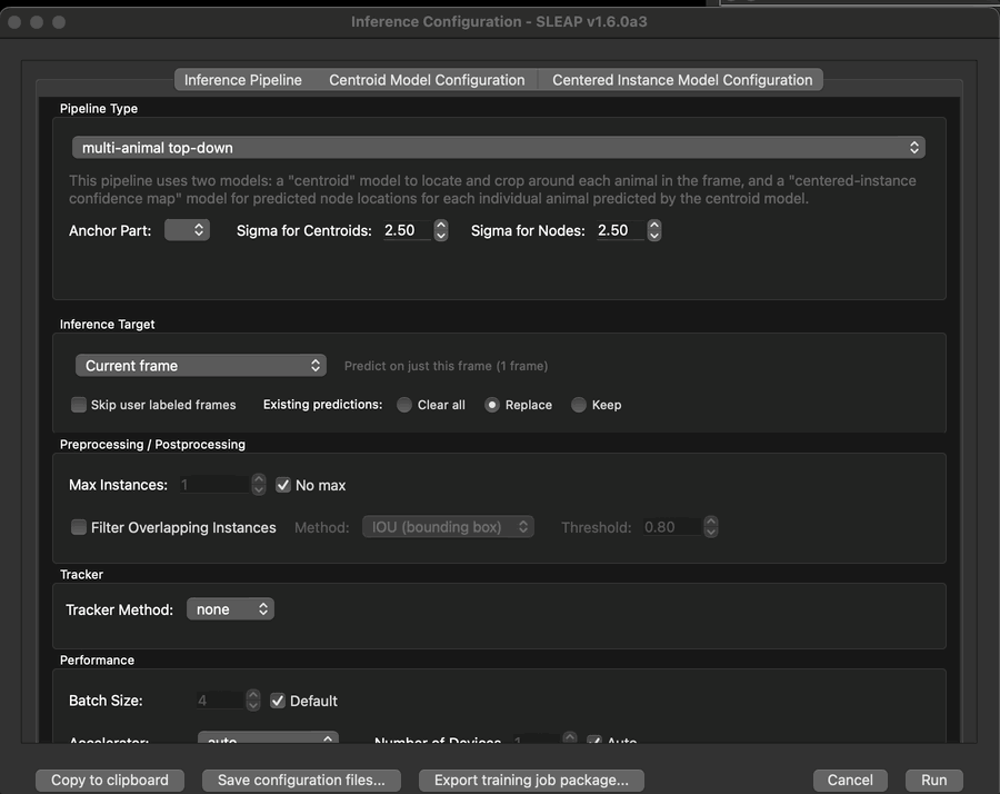 Tracking new data - SLEAP Documentation
