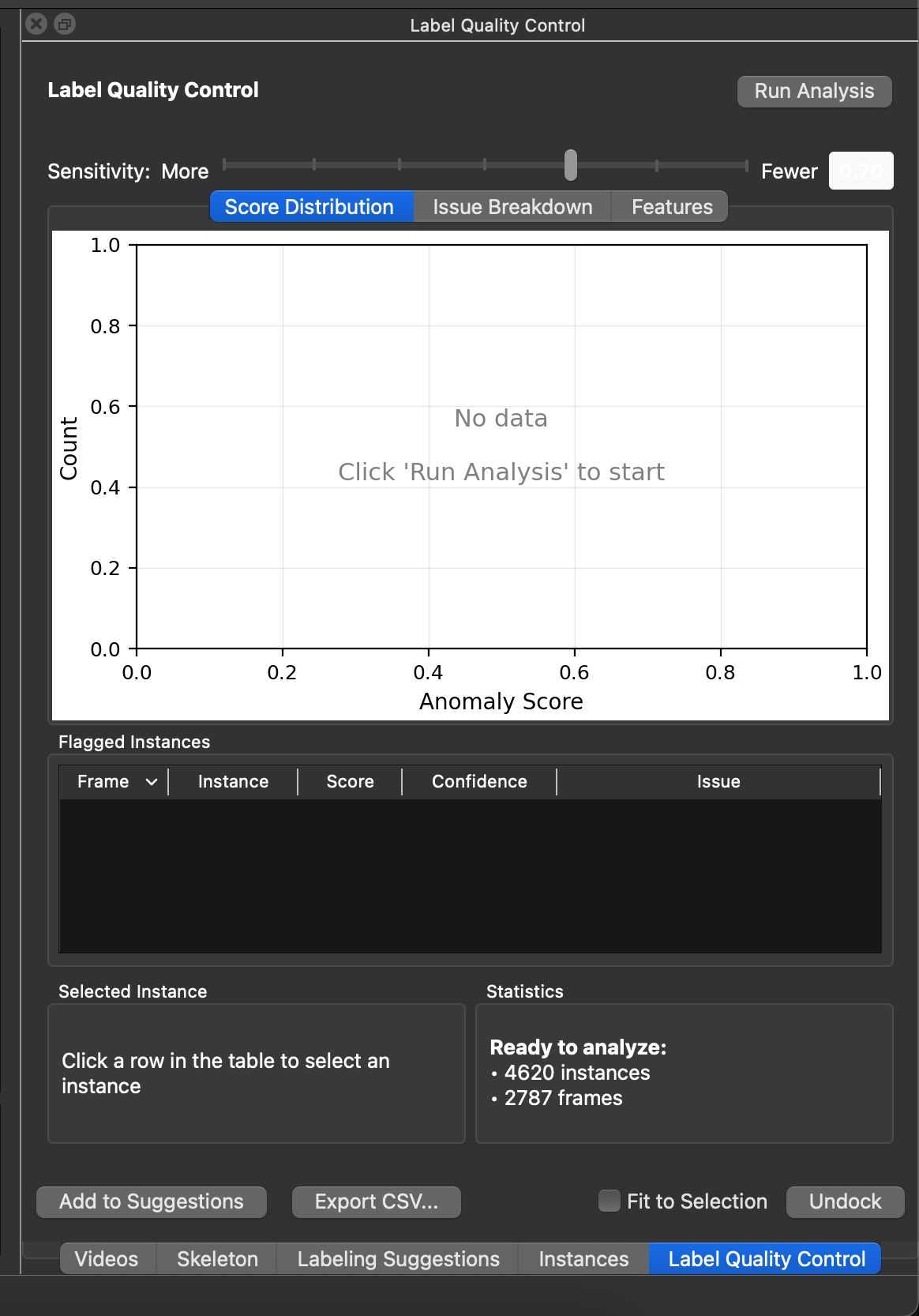 Label QC panel before running analysis